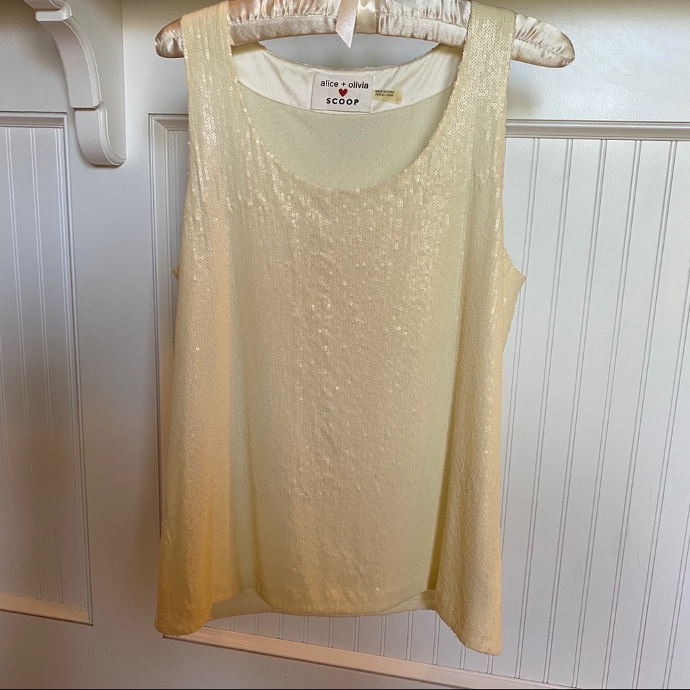 Alice + Olivia Scoop Sequin Tank